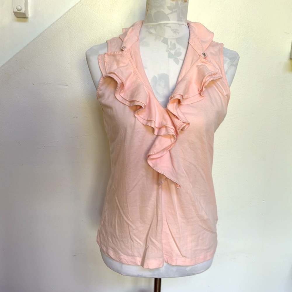 Ralph Lauren Jeans Co Vintage Pale Pink V-Neck Prairie Top - Picture 4 of 8